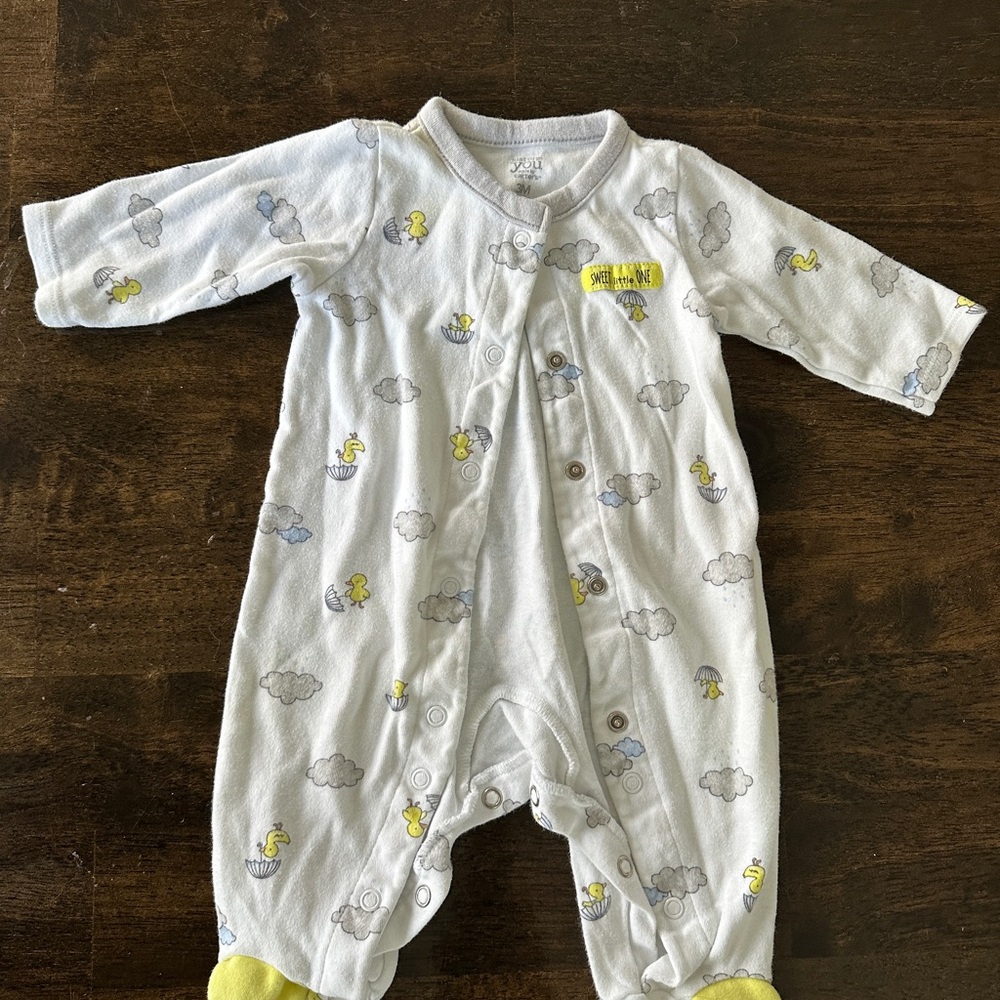 Carter's White and Yellow Duck Print One Piece
